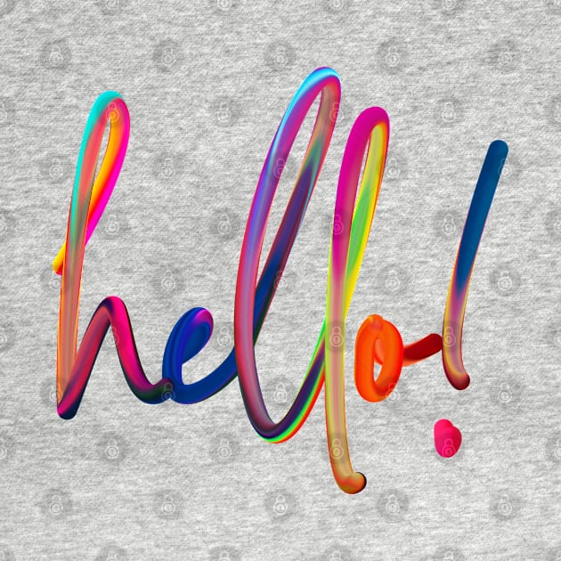 Brushed Hello in rainbow colors by MplusC